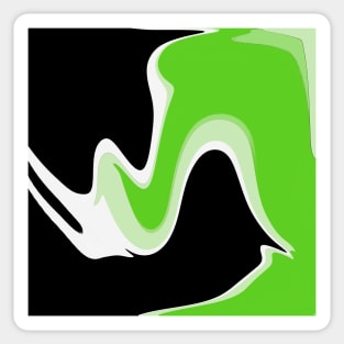 Green and black abstract shapes Sticker